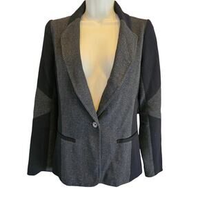 yoana baraschi black grey heavy knit stretch blazer small EUC business casual